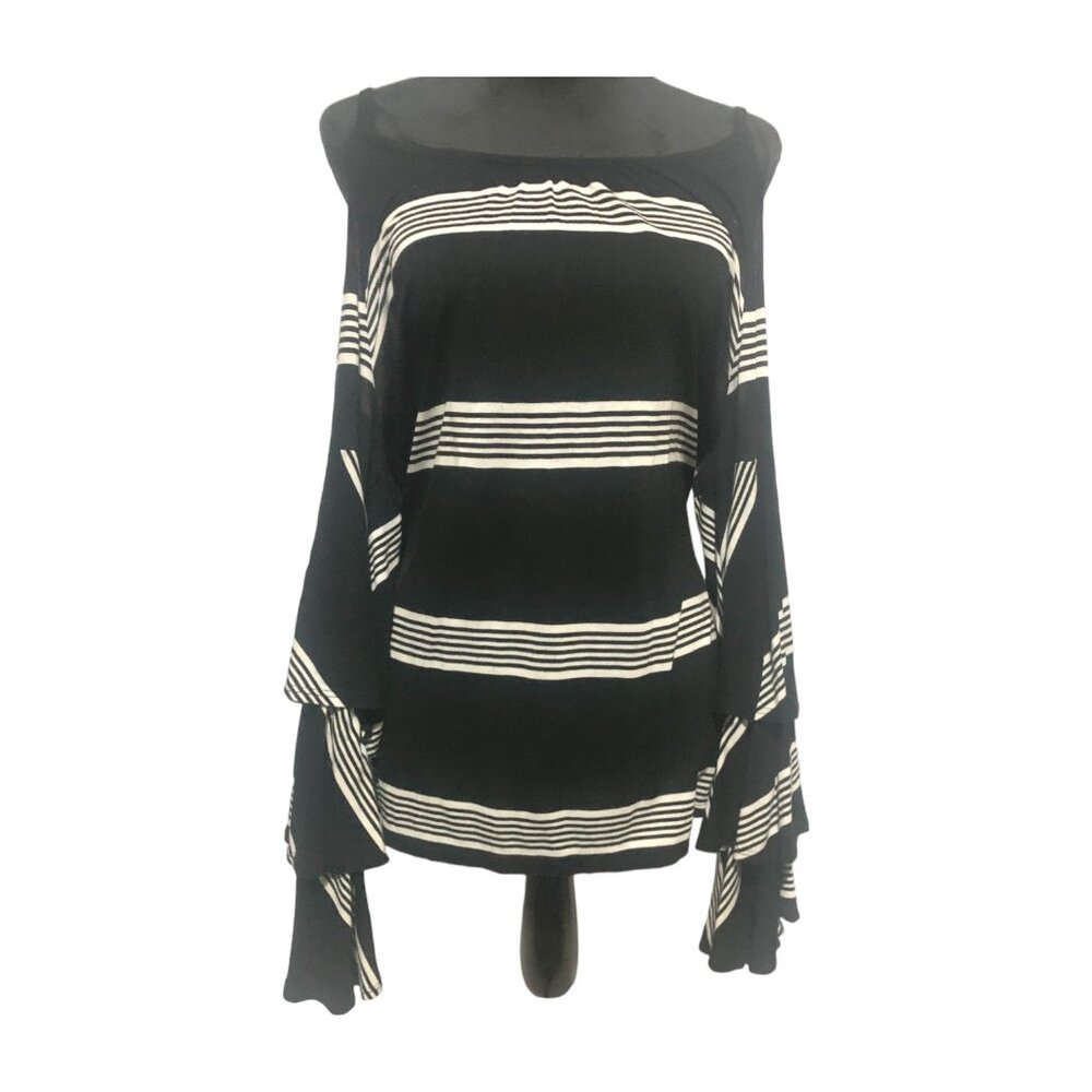 I.N.C. International Concepts B/W spaghetti strap dress with poet sleeves. Lrg